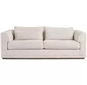 Milo Sheldon Ivory Performance Fabric 92" Sofa with Pillows