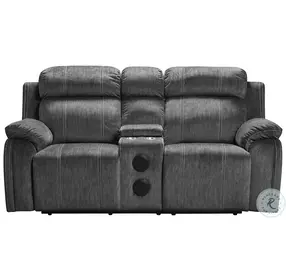Tango Shadow Reclining 78" Console Loveseat With Speaker