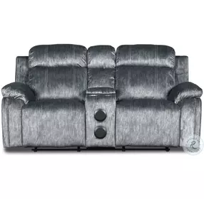 Tango Shadow Power Reclining 76" Console Loveseat With Power Footrest