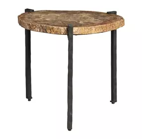 Parkside Brown and Gray Oval Stone Top Small Bunching Table