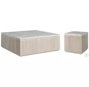 Avaline White Oak Carmen Occasional Table Set