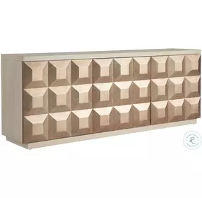 Avaline White Oak And Antique Silver Leaf Dolce Credenza