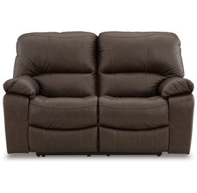 Leesworth Dark Brown Power Reclining Loveseat