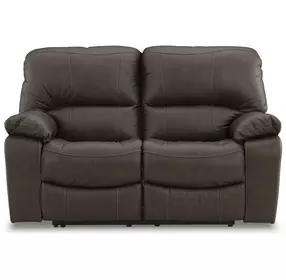Leesworth Dark Brown 65" Power Reclining Loveseat