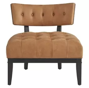 Archie Winchester Sandstone Leather Upholstered Accent Chair