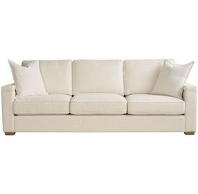 Leah Asbury Oatmeal Performance Fabric 99" Sofa with Pillows