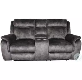 Park City Slate Power Reclining 72" Console Loveseat Power Footrest