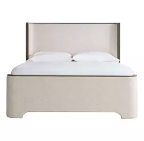 Evermont Beige and Sable Upholstered Panel Bed