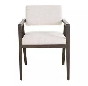 Modern Beige and Sable Upholstered Arm Chair