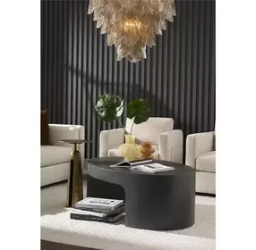 Modern Ash Outdoor Oval Concrete Top Occasional Table Set