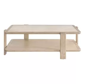 Evermont Desert and White Rectangular Travertine Top Cocktail Table