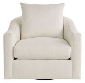 Ezra Sanello Ivory Upholstered Swivel Chair