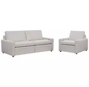 Harbor Gray Leather Dual Power Reclining Living Room Set with USB Charging