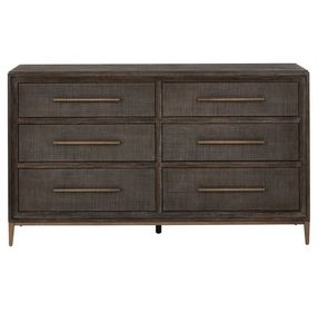 Montclair Embossed Cocoa 6 Drawer Dresser