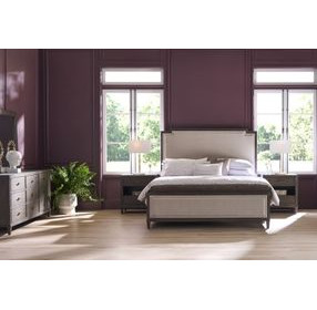 Montclair Cocoa and Silken Fog Upholstered Panel Bedroom Set