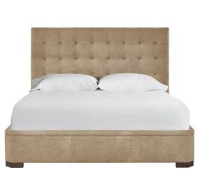 Montclair Vail Toffee Leather King Upholstered Panel Bed