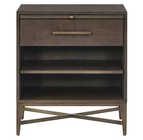 Montclair Embossed Cocoa 1 Drawer Nightstand with USB Charging