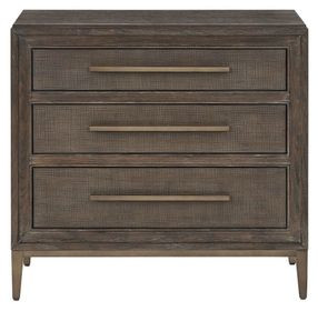 Montclair Embossed Cocoa 3 Drawer Nightstand with USB Charging