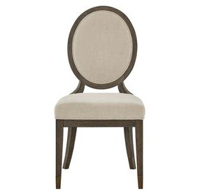 Montclair Silken Fog Upholstered Oval Back Side Chair Set of 2
