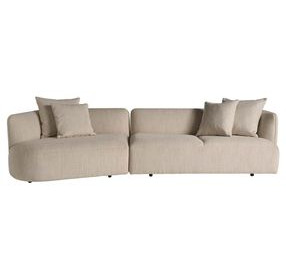Kaia Rhine Sand 2 Piece Modular RAF Sectional Chaise with Pillows