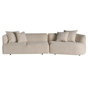 Kaia Rhine Sand 2 Piece Modular LAF Sectional Chaise with Pillows
