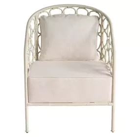 Oasis Nomad Snow Performance Fabric Pebble Accent Chair with Pillow