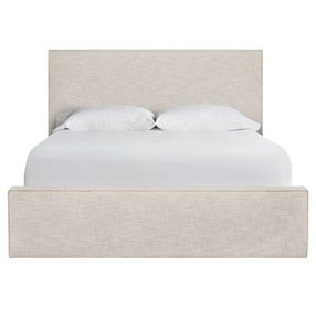 Azure Drift Yukon Sand Performance Fabric Queen Upholstered Panel Bed