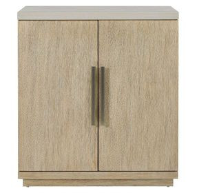 Oasis Dockside Natural Tan Oak and White 2 Door Bar Cabinet with LED