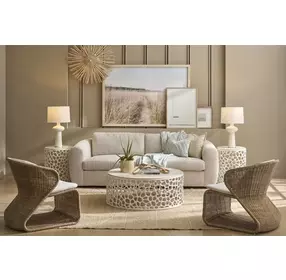 Oasis White and Quartz Top Occassional Table Set