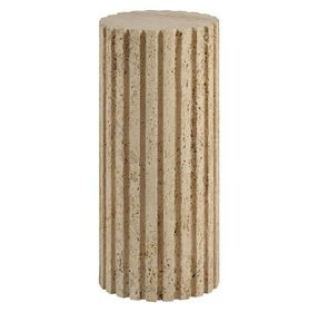 Azure Travertine Stone Round Accent Table