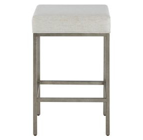 Oasis Antique Brass and Nomad Snow Performance Fabric Counter Height Console Stool