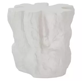 Oasis White Concrete Free Form Cliffside Outdoor Accent Table