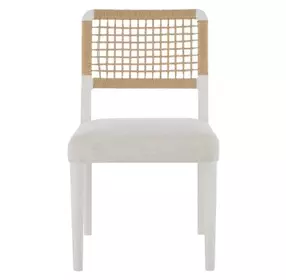 Oasis Shoreline and Nomad Snow Performance Fabric Dining Chair Set of 2