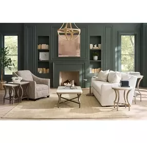Oakmere White and Aged Pewter Quartz Top Occasional Table Set