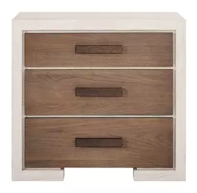 Evermont Mist Oak and Haze 3 Drawer Nightstand with USB Charging