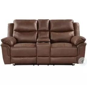 Ryland Brown Power Reclining 78" Console Loveseat Power Footrest
