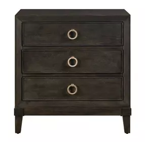 Realm Brown 3 Drawer Nightstand with USB Charging