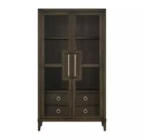 Realm Brown 2 Door Display Cabinet with LED