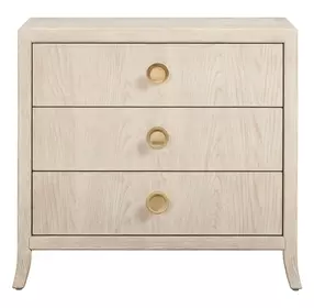 Elegance Brown 3 Drawer Nightstand with USB Charging