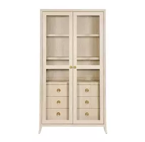 Elegance Brown 2 Door Display Cabinet with LED