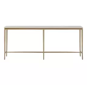 Elegance Amalfi Cream and Desert Gold Rectangular Stone Top Console Table