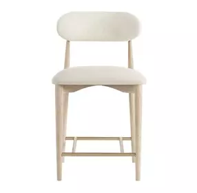 Elegance Beige and Cream Upholstered Counter Height Chair