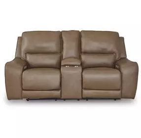 Silverbrooke Caramel Leather 81" Zero Gravity Power Reclining Loveseat with USB Charging