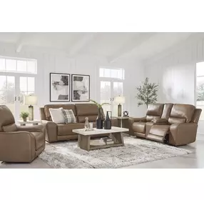 Silverbrooke Caramel Leather Power Reclining Living Room Set