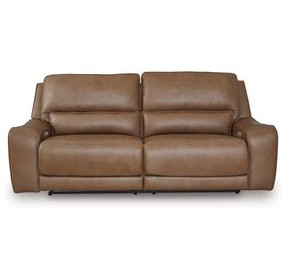 Spear Hill Caramel Leather 92" Zero Gravity Power Reclining Sofa with USB Charging