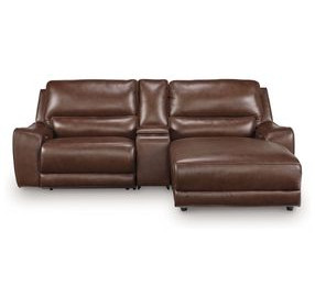 Spear Hill Canyon Leather 3 Piece Modular Power Reclining Sectional with RAF Chaise and USB Charging