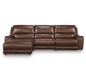 Spear Hill Canyon Leather 3 Piece Modular Reclining Sectional with LAF Chaise and USB Charging