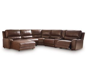 Spear Hill Canyon Leather 6 Piece Modular Power Reclining Sectional with USB Charging and Storage Console