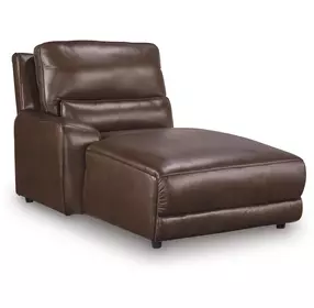 Silverbrooke Canyon Leather 64" LAF Press Back Power Chaise with USB Charging