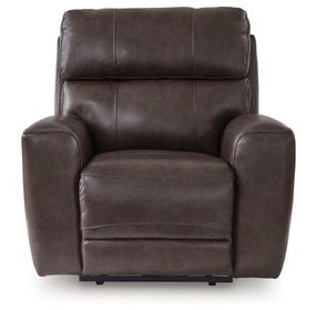 Side Step Smoke Leather Zero Gravity Power Recliner with USB Charging